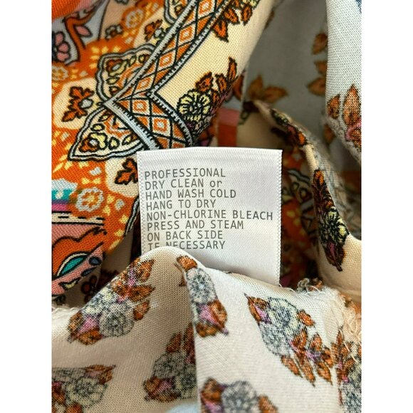Boho Chic Women's Rayon Tunic Top With Floral Patchwork Pattern 3/4 Sleeve - Picture 6 of 6